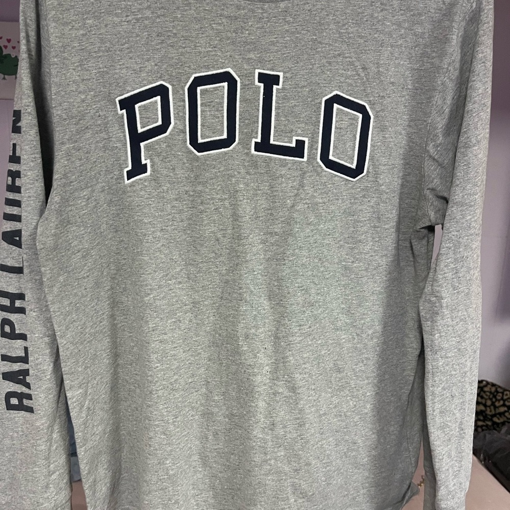 Polo Ralph Lauren Heather Gray Long Sleeve Tee boys size Large